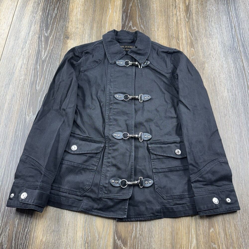 Vintage LRL Ralph Lauren Jeans Co Firemans Clasp Jacket Womens S Black Denim